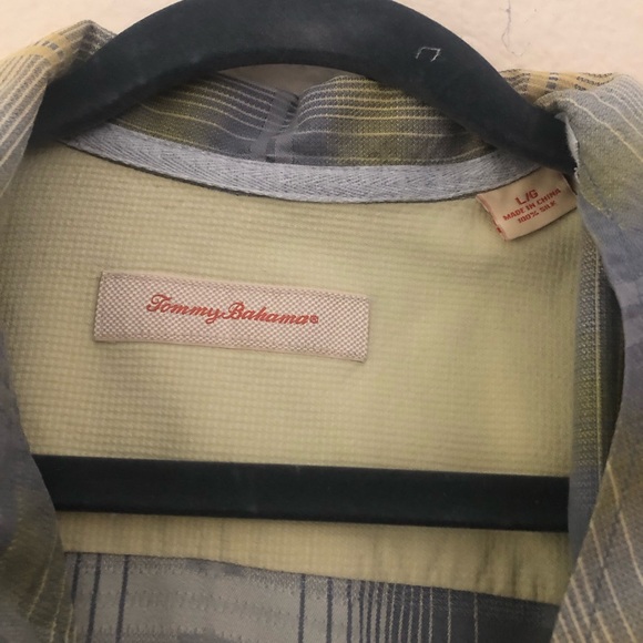 Tommy Bahama Men's Blue and Yellow Plaid Shirt - Picture 2 of 3